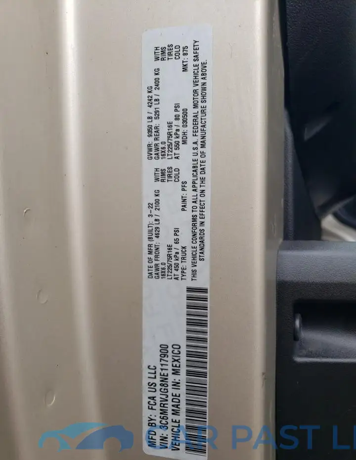 3C6MRVJG8NE117900# 12