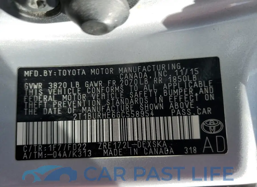 2T1BURHE6GC558954# 12