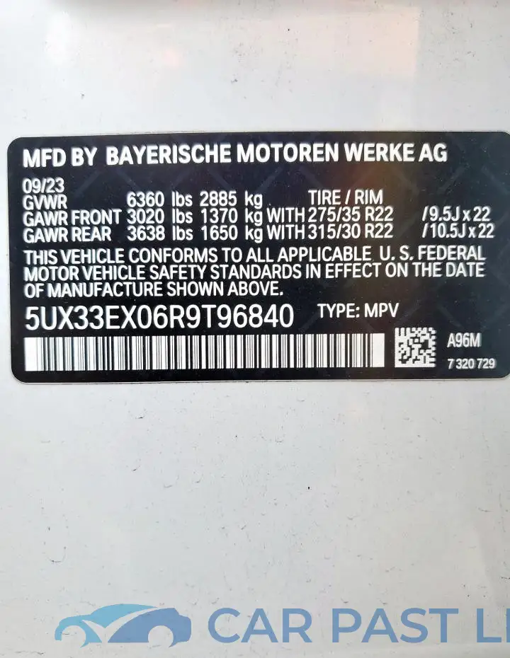 5UX33EX06R9T96840# 14