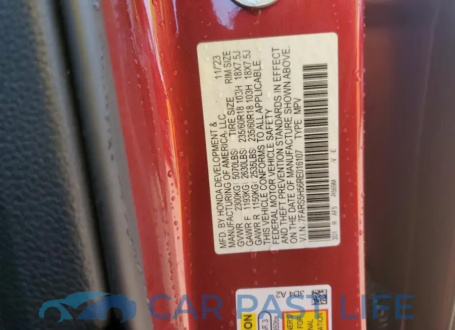 7FARS5H56RE016107# 12