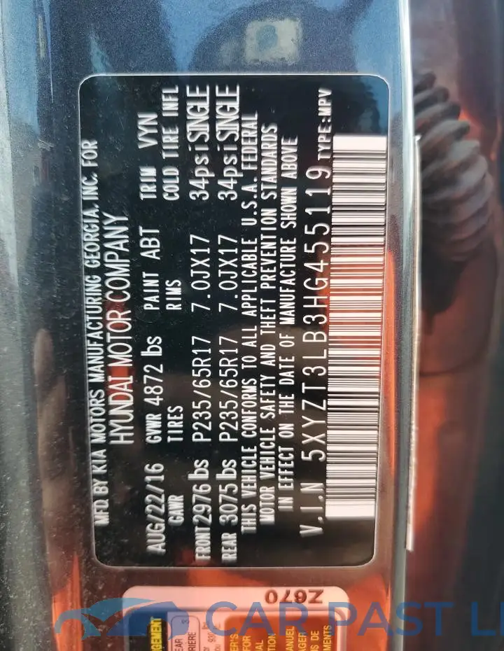 5XYZT3LB3HG455119# 13