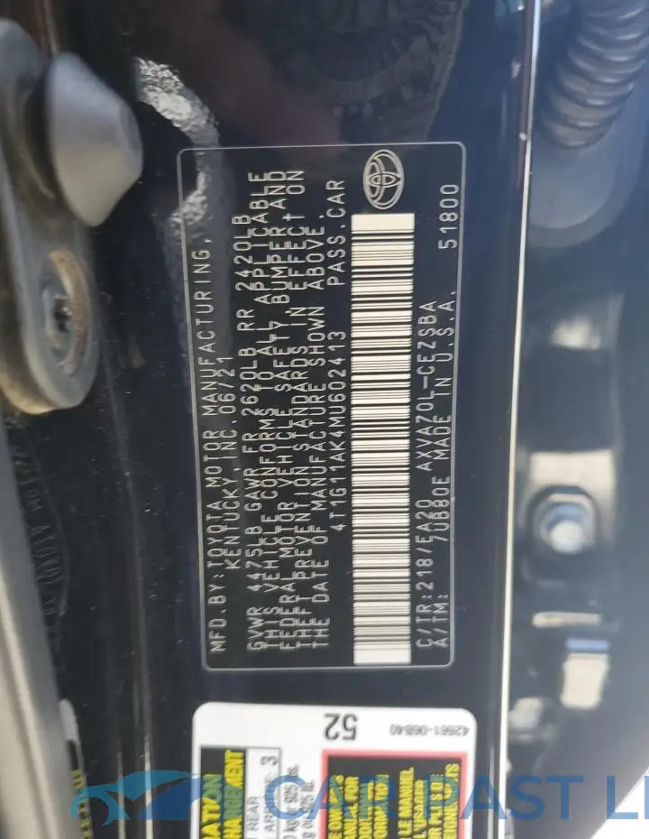 4T1G11AK4MU602413# 12