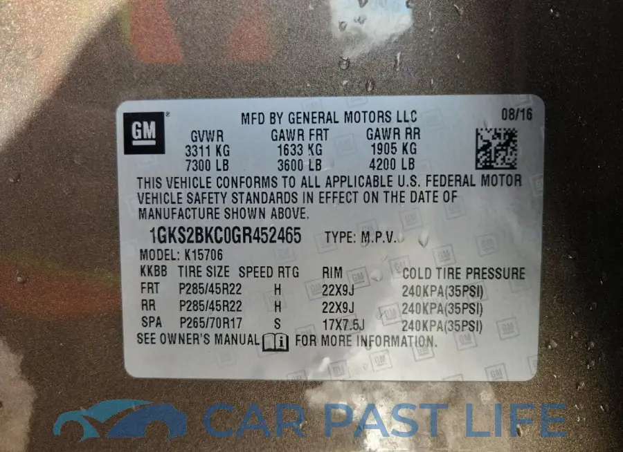 1GKS2BKC0GR452465# 13