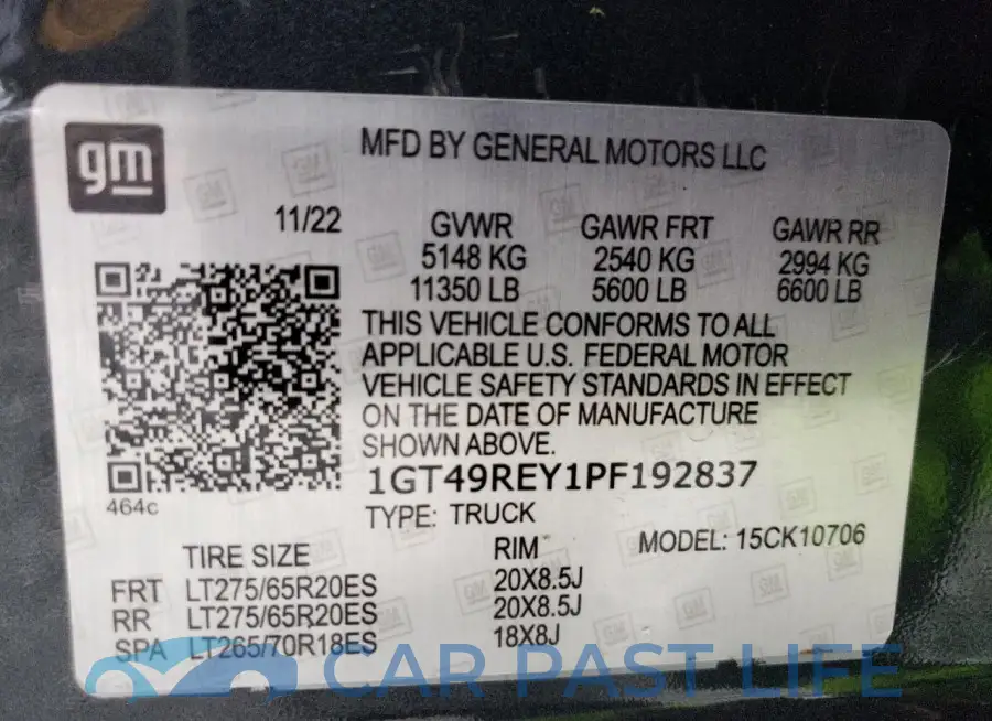 1GT49REY1PF157697# 12
