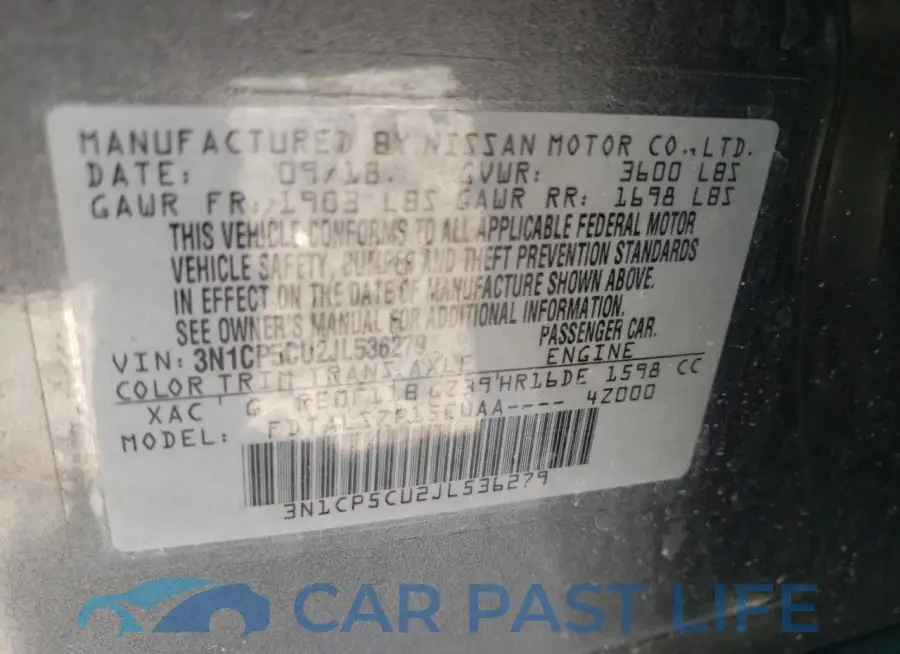 3N1CP5CU2JL536279# 12