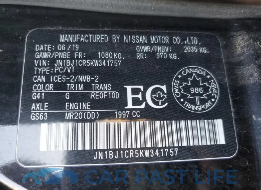 JN1BJ1CR5KW341757# 13