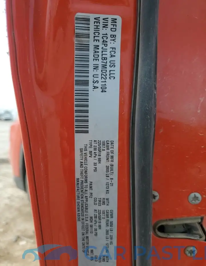 1C4PJLLB7MD221104# 13