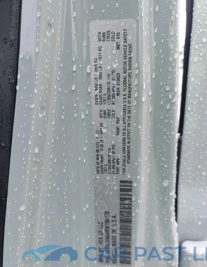 1C4RJXN64RW194178# 12
