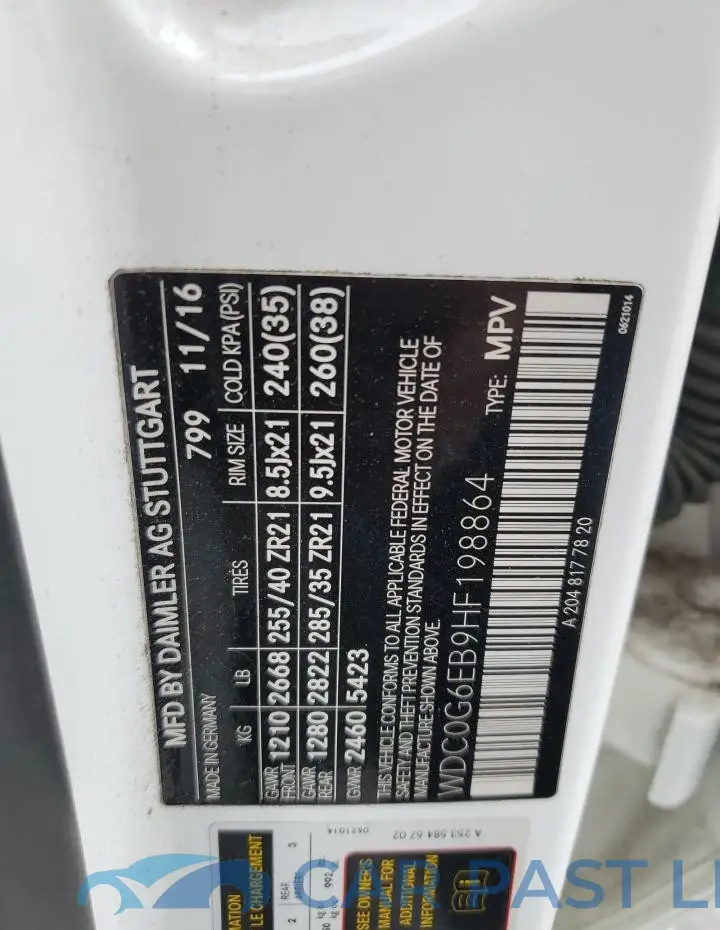 WDC0G6EB9HF198864# 12