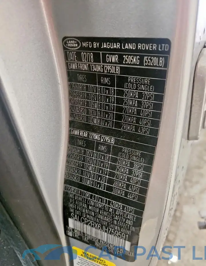 SALCP2RX6JH759591# 14