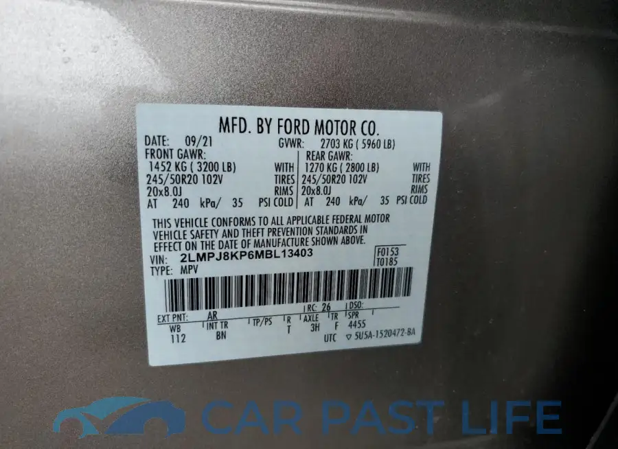 2LMPJ8KP6MBL13403# 13