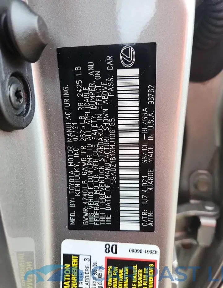 58ADZ1B1XMU106185# 12