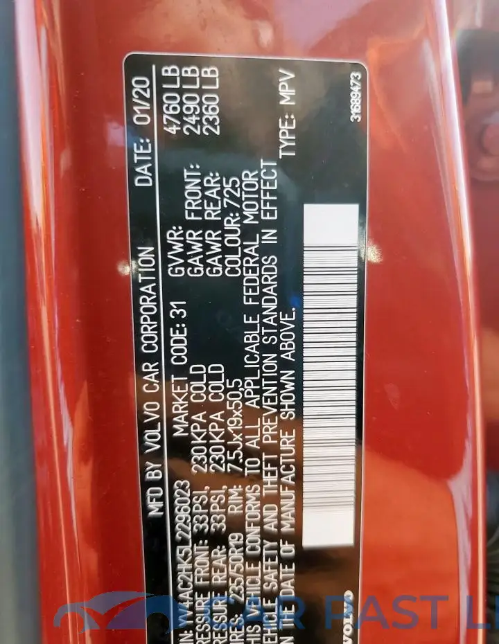 YV4AC2HK5L2296023# 12