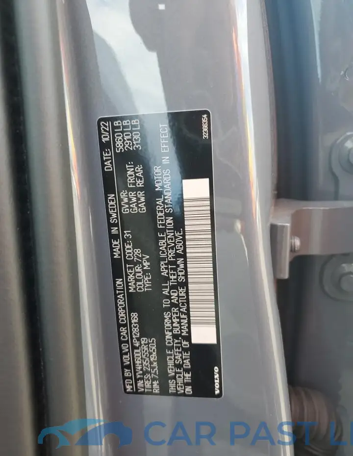 YV4H60DL4P1283168# 10