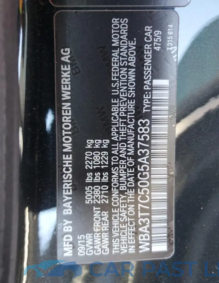WBA3T7C50G5A37583# 12