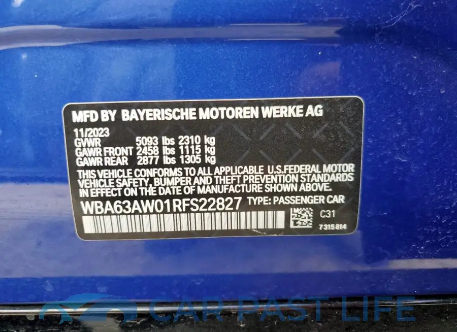 WBA63AW01RFS22827# 12