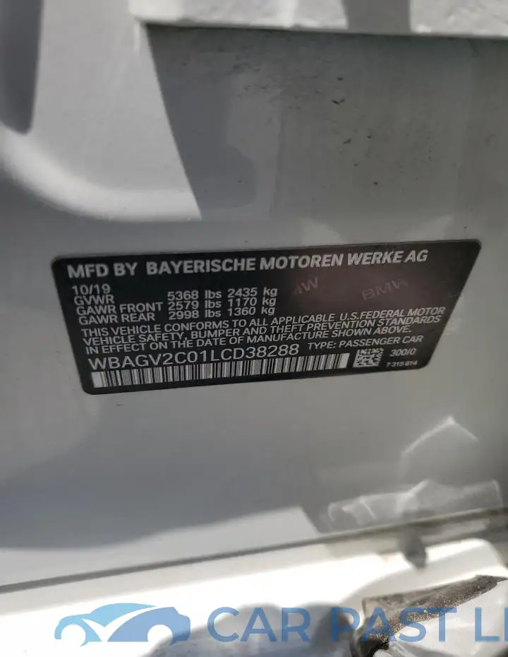 WBAGV2C01LCD38288# 13