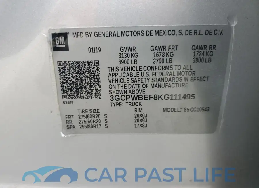 3GCPWBEF8KG111495# 12