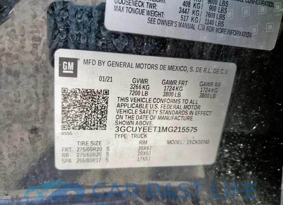 3GCUYEET1MG215575# 12