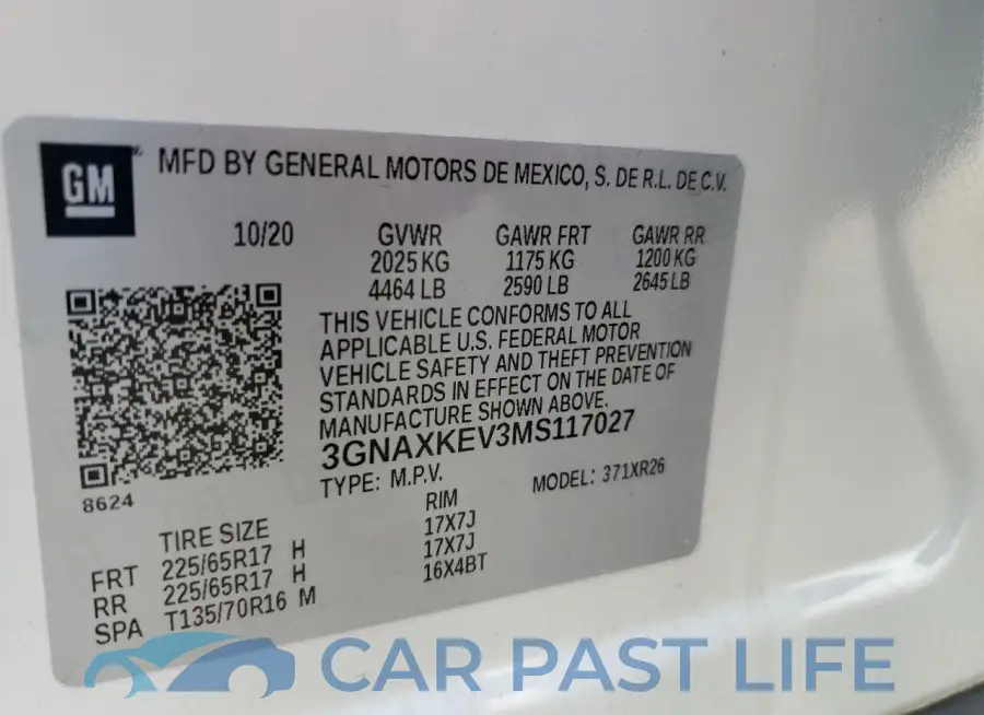 3GNAXKEV3MS117027# 12