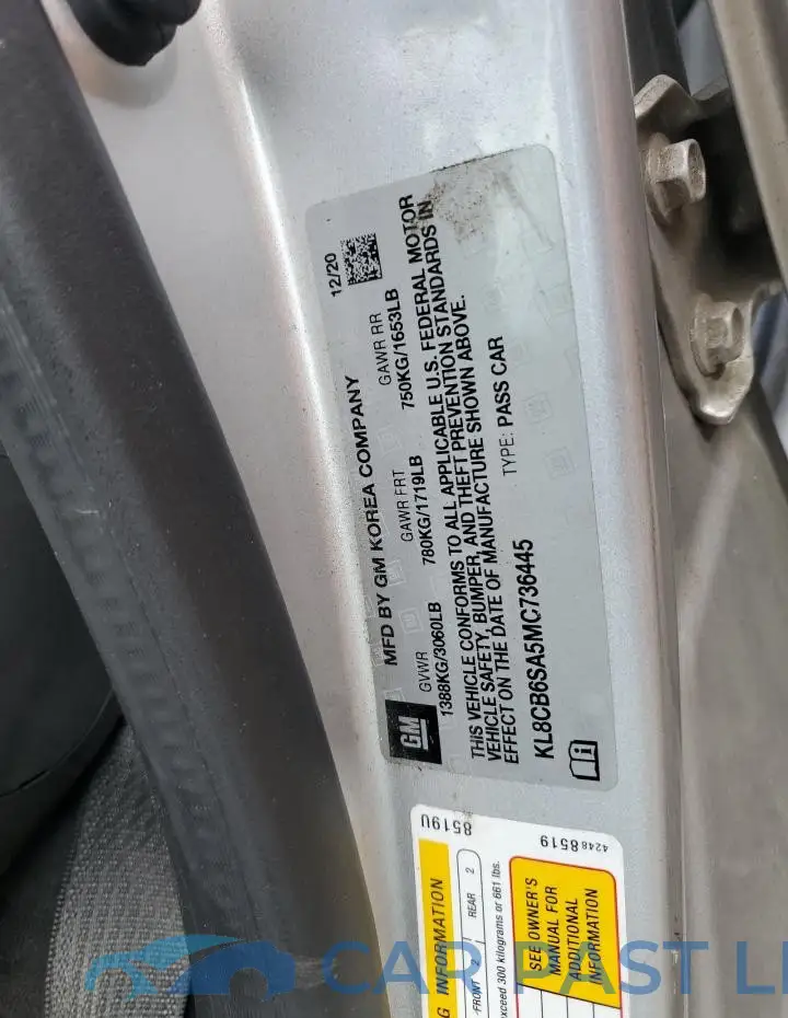 KL8CB6SA5MC736445# 13