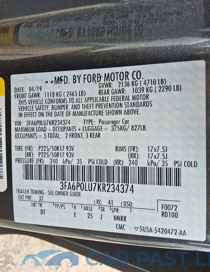 3FA6P0LU7KR234374# 12