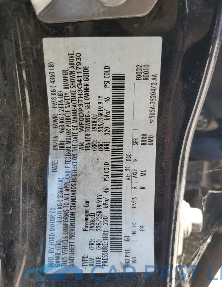 WF0DP3TH3G4117930# 13