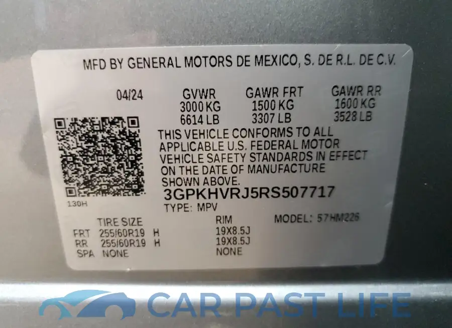 3GPKHVRJ5RS507717# 13