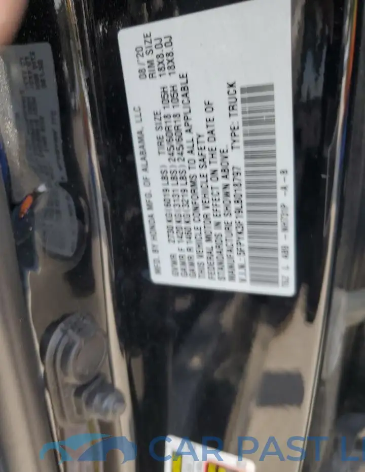 5FPYK3F19LB018797# 12