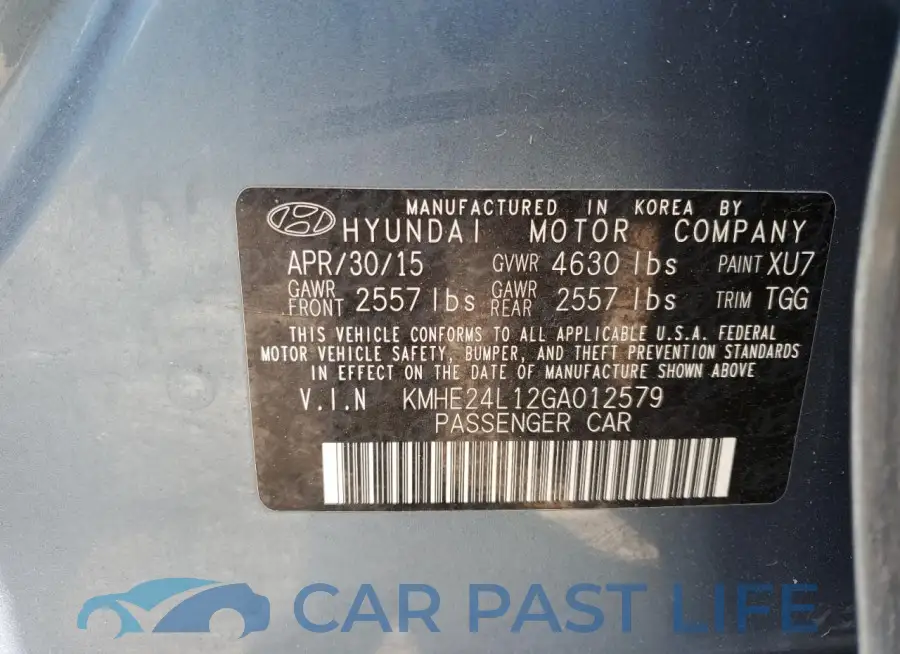 KMHE24L12GA012579# 12