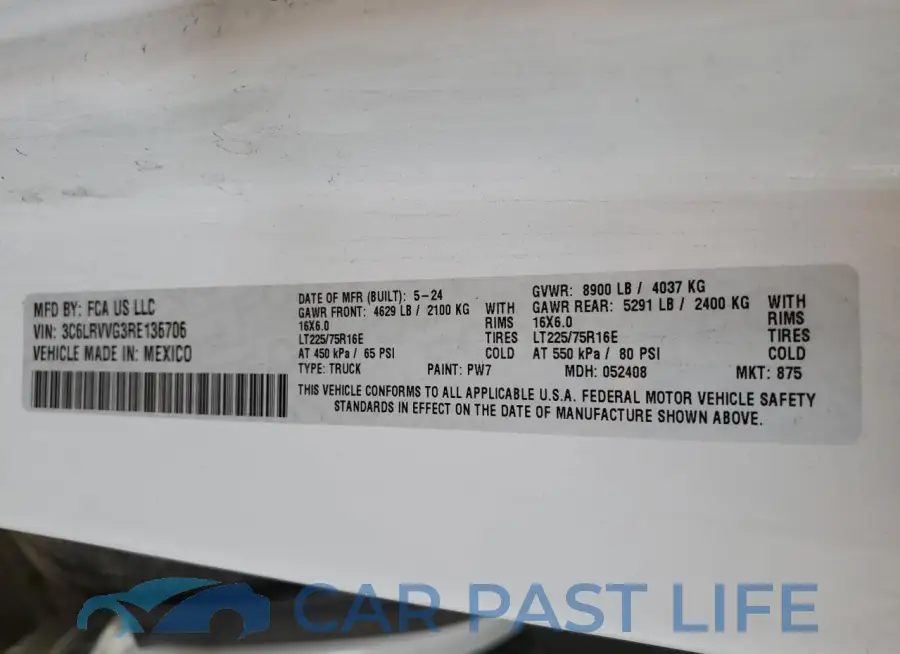 3C6LRVVG3RE136706# 13
