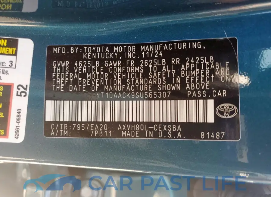4T1DAACK9SU565307# 13
