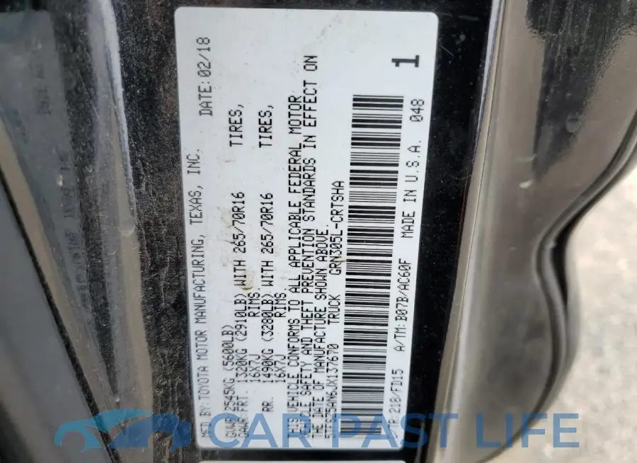 5TFSZ5AN6JX137670# 13