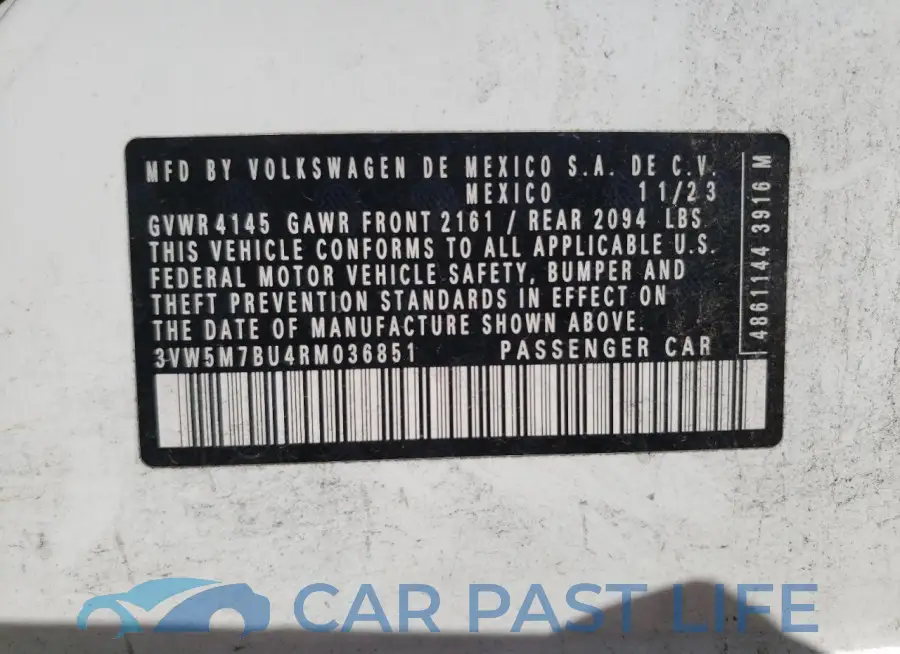 3VW5M7BU4RM036851# 12