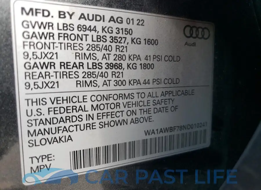 WA1AWBF78ND010241# 14