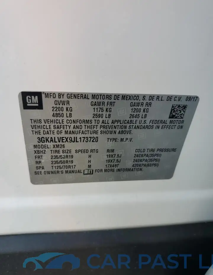 3GKALVEX9JL173720# 13