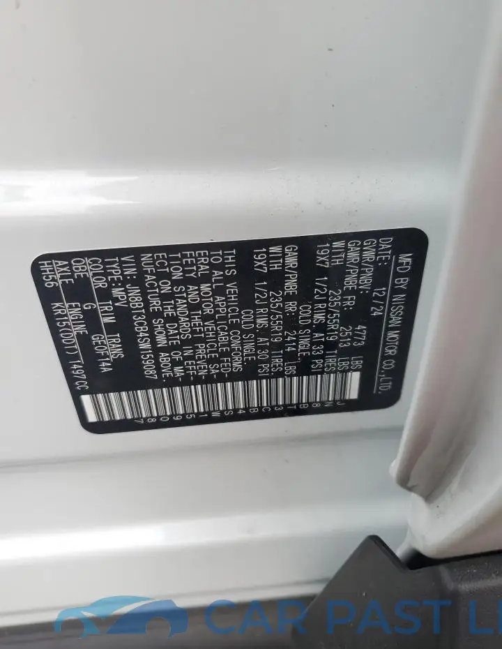 JN8BT3CB4SW159087# 14
