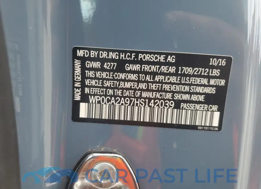 WP0CA2A97HS142039# 12