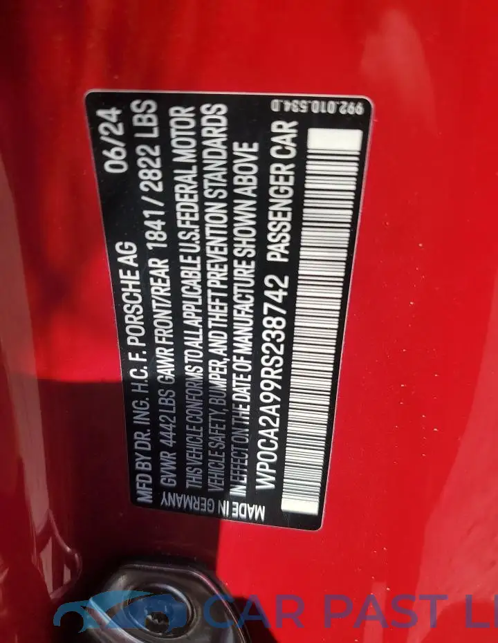 WP0CA2A99RS238742# 13