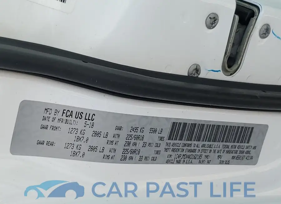1C4PJMDX4KD162185# 12