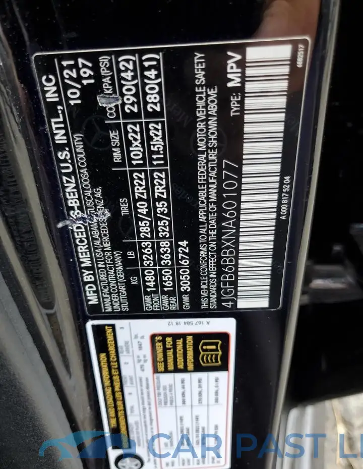 4JGFB6BBXNA601077# 13