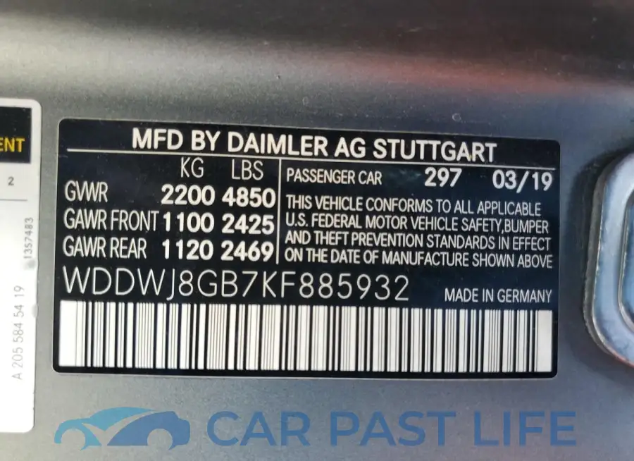 WDDWJ8GB7KF885932# 12