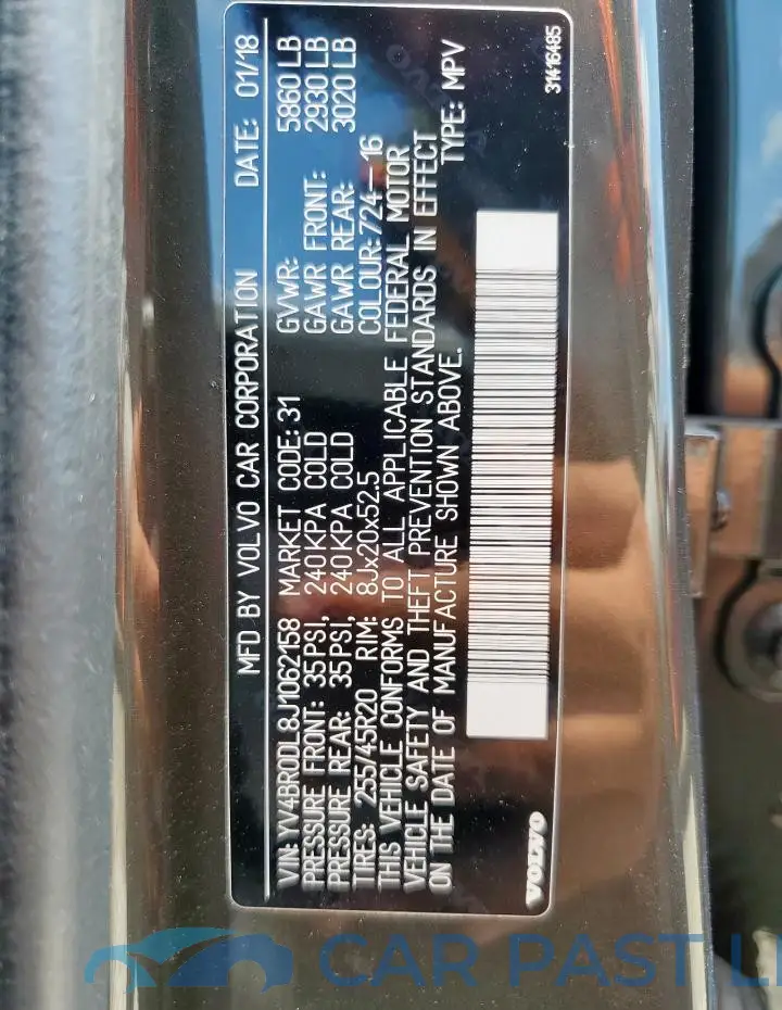 YV4BR0DL8J1062158# 12