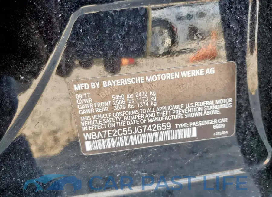 WBA7E2C55JG742659# 12