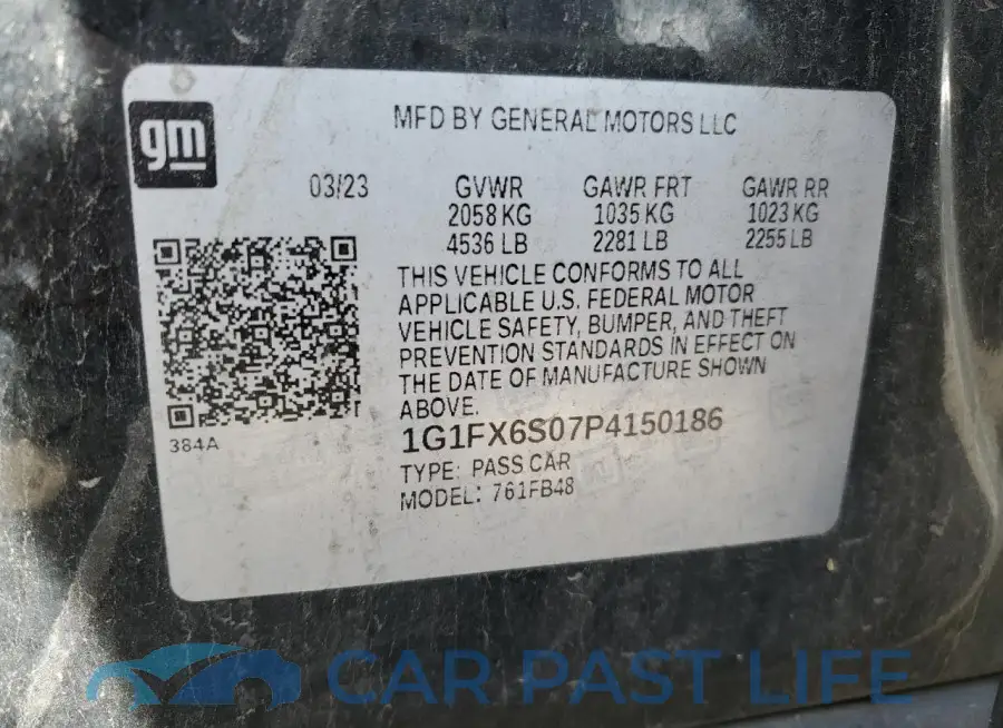 1G1FX6S07P4150186# 13