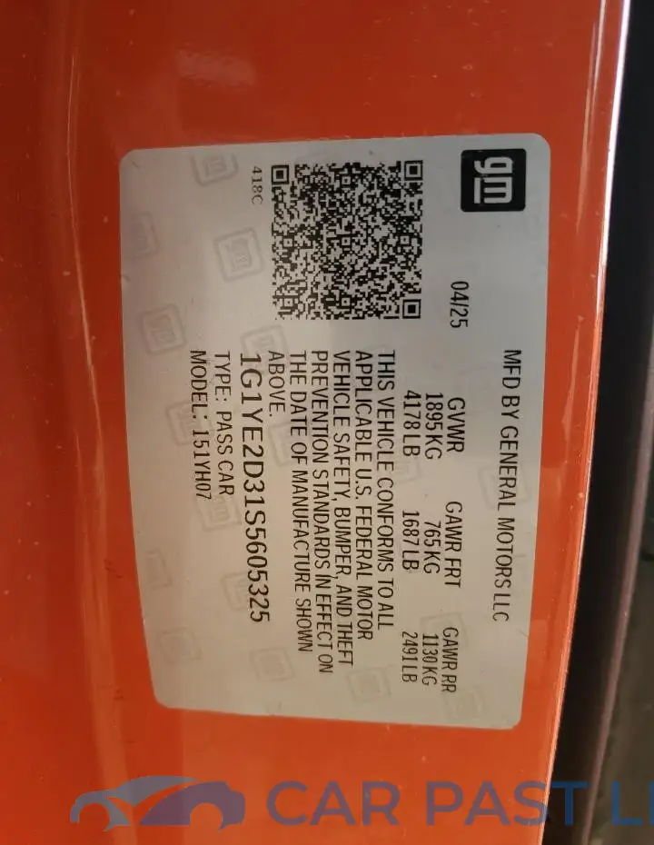 1G1YE2D31S5605325# 13