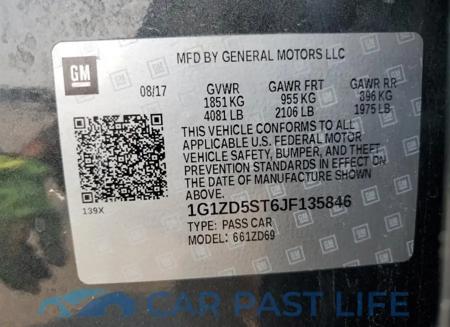 1G1ZD5ST6JF135846# 12