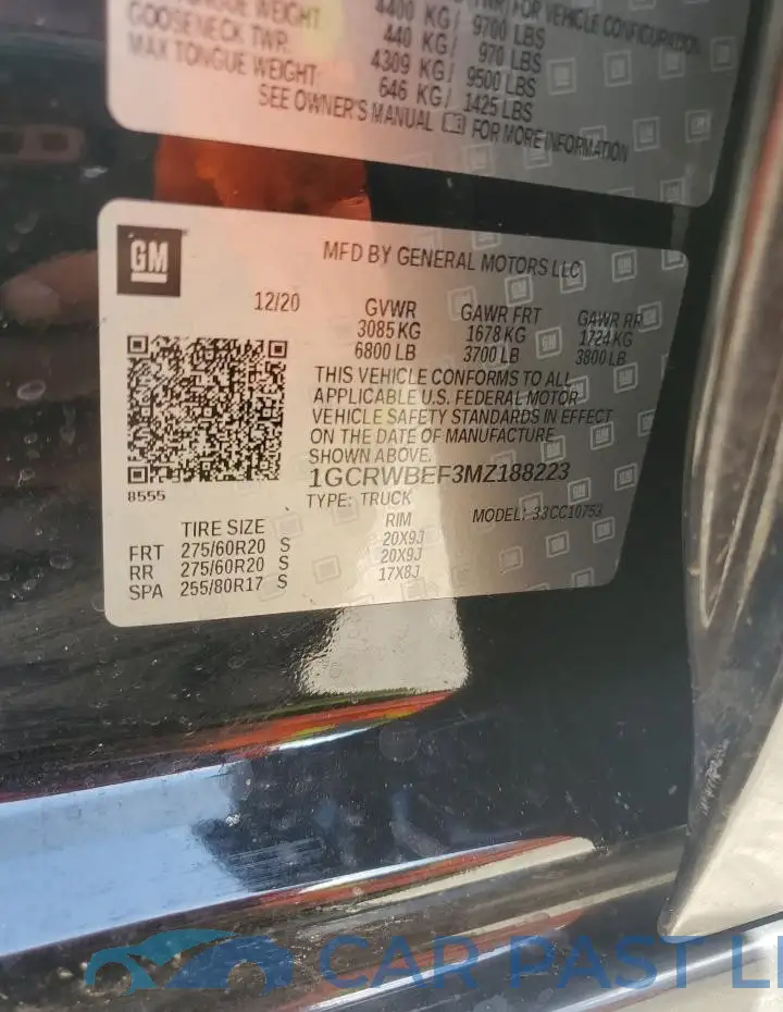 1GCRWBEF3MZ188223# 12