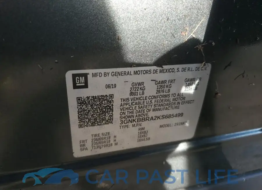 3GNKBBRA2KS685499# 13