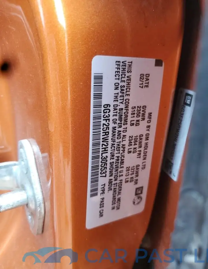6G3F25RW2HL305537# 13